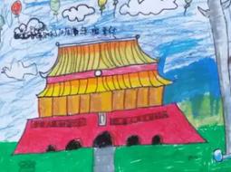 天安门阅兵式节日儿童画分享