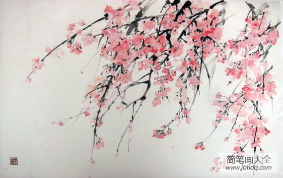 樱花雨关于春天的国画