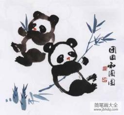 胖熊猫优秀国画作品