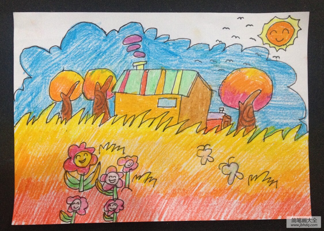 丰收的喜悦,有关于秋天的儿童画作品分享