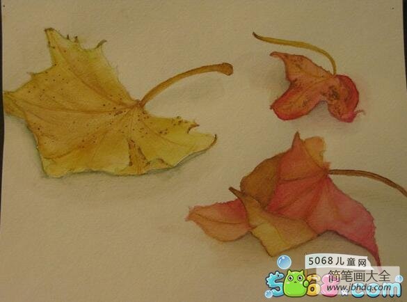 落叶纷纷秋天绘画图片欣赏