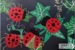 儿童水彩画作品图片-秋天的七星瓢虫
