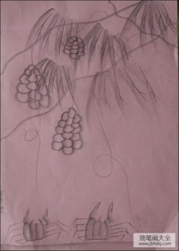 葡萄成熟了,有关于秋天主题的儿童画作品