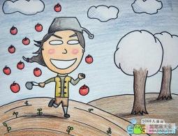 苹果成熟了秋天绘画图片欣赏