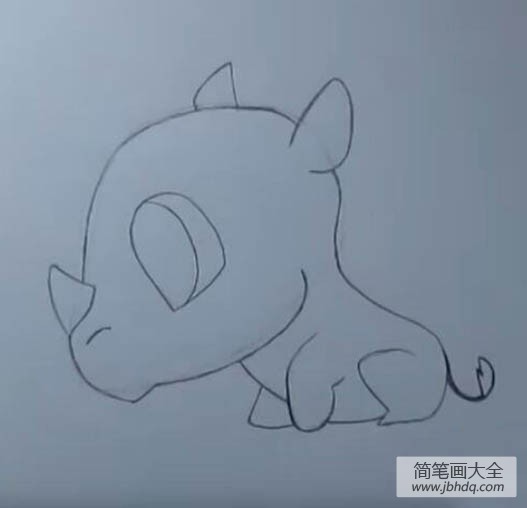 可爱小犀牛的简单画法