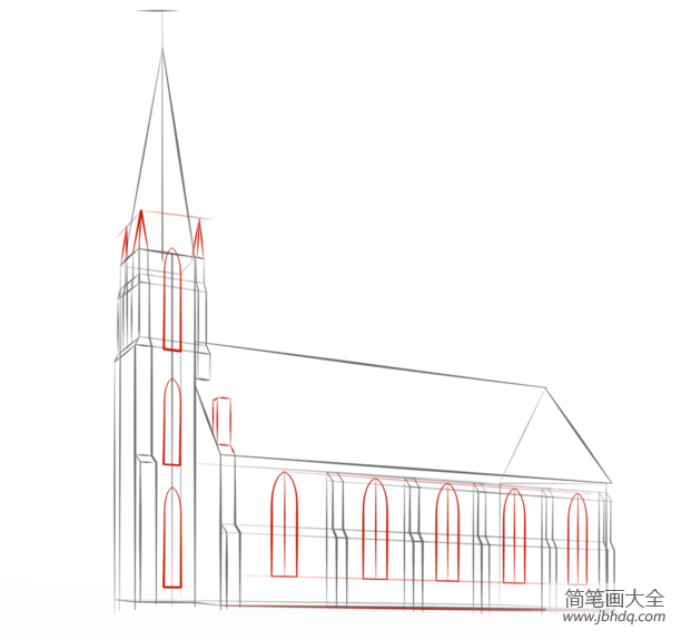 如何画一个教堂