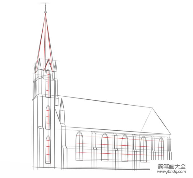 如何画一个教堂