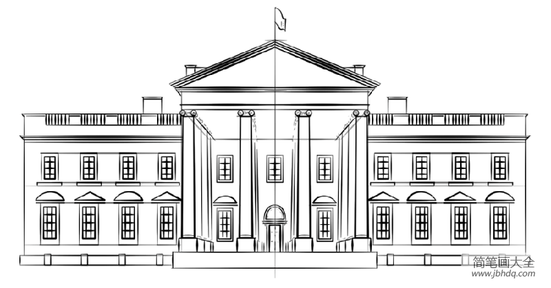 如何画白宫
