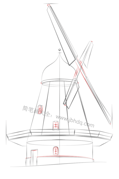 如何画一个风车