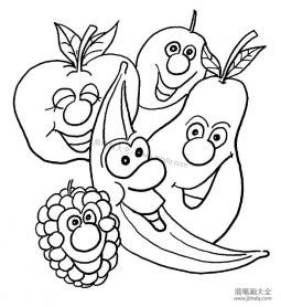卡通水果家族简笔画图片