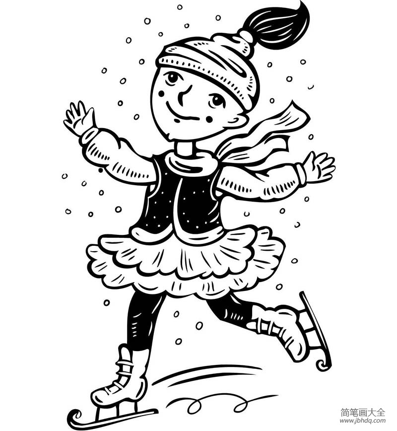 小女孩滑冰