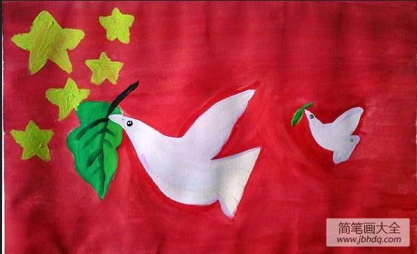纪念抗战胜利70周年画-放飞和平鸽