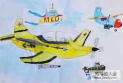 纪念抗战胜利70周年儿童画-战斗机