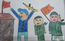 抗战70周年儿童画-我们胜利了