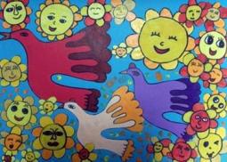 纪念世界反法西斯胜利70周年儿童画-和平世界