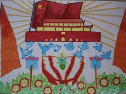 纪念世界反法西斯胜利70周年儿童画-和平中国
