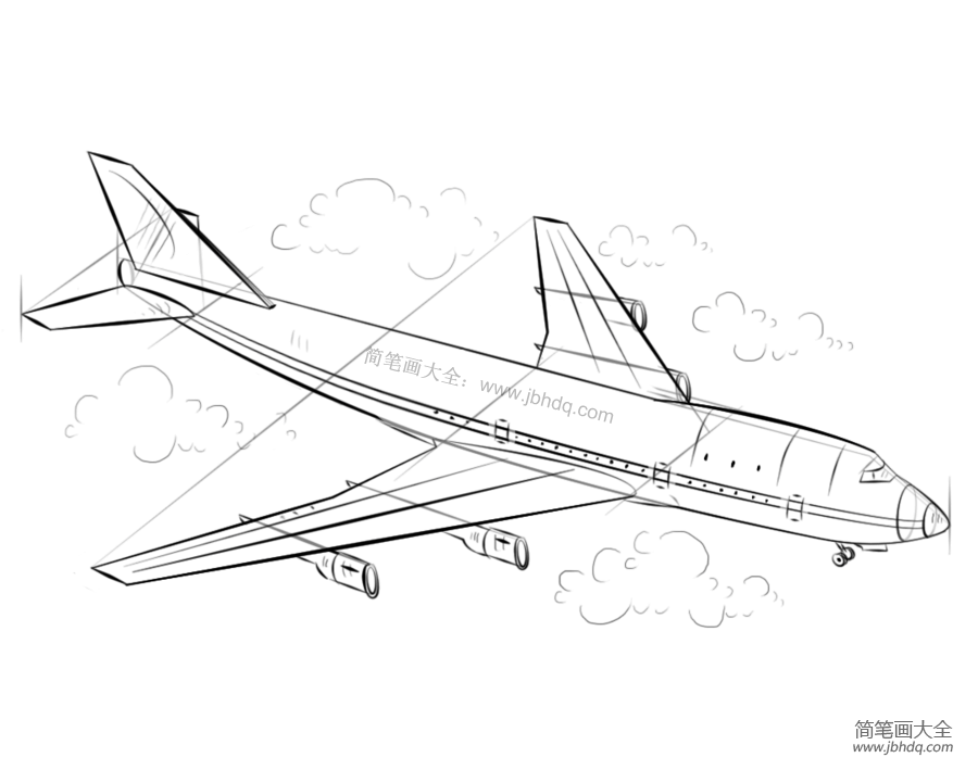 如何画一个飞机