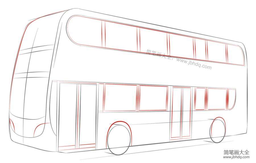 如何画双层巴士