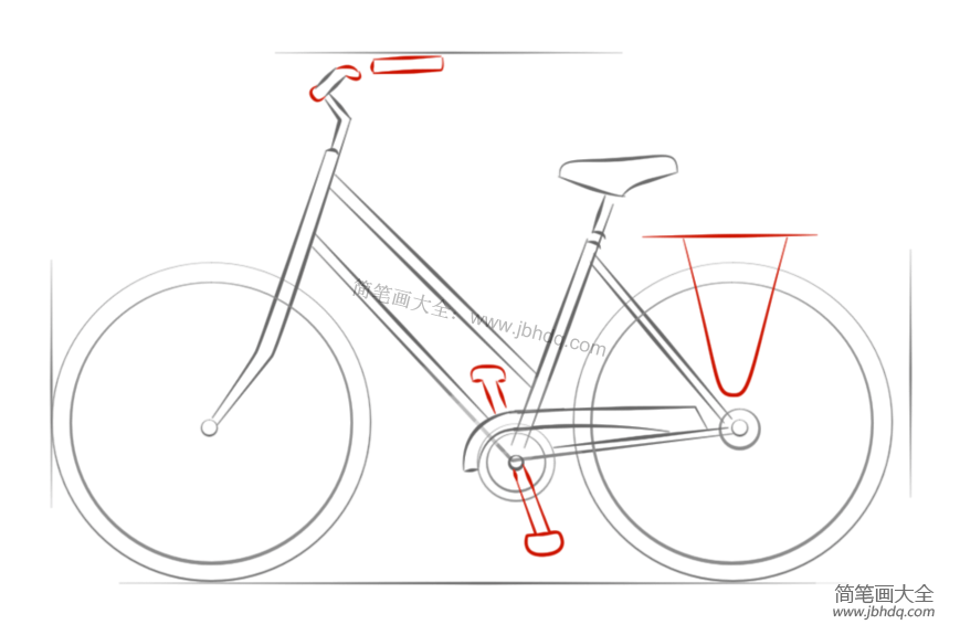 如何画自行车