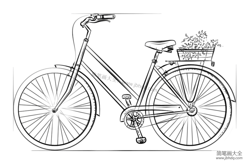 如何画自行车