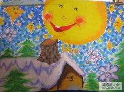 儿童画冬天的一幅画-冬天的太阳暖暖的