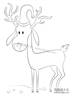 如何画圣诞节驯鹿