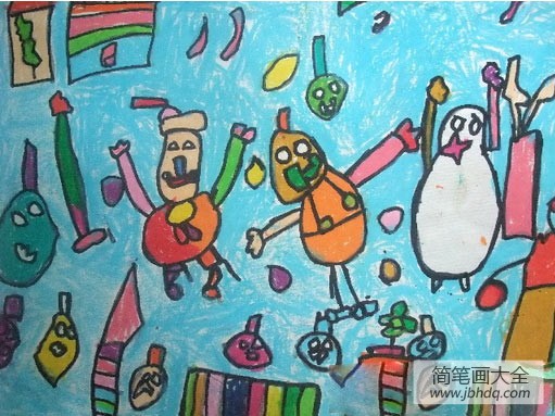 儿童画万圣节图片-万圣节欢乐谷之行