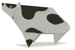 幼儿手工折纸--黑白奶牛