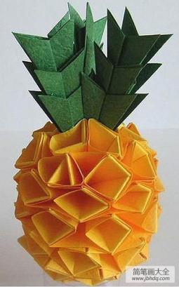菠萝的手工折法：DIY手工菠萝折纸方法