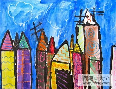七岁小朋友画自己家乡绘画欣赏