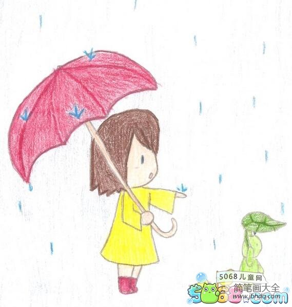 夏天下雨了外国小朋友画夏天的画分享
