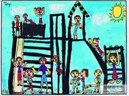 国外获奖儿童画图片-游乐场的欢乐