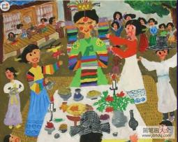 国外获奖儿童画-韩国的婚礼