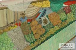 国外获奖儿童绘画作品-农贸市场