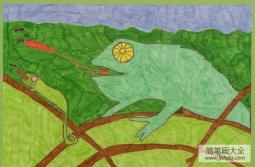 国外儿童可爱动物画-会变色的蜥蜴