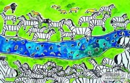 国外儿童创意画-非洲大草原