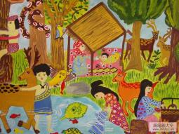 外国优秀儿童水彩画之森林部落生活