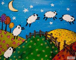 跳跃的绵羊国外油画作品在线看