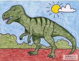 国外恐龙儿童画教师范画之霸王龙