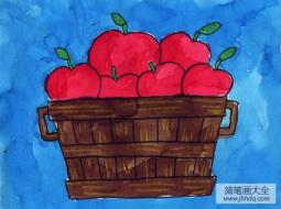 篮子里的红苹果关于水果的绘画作品赏析