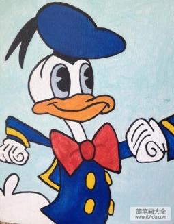 国外卡通人物绘画作品之穿水手服的唐老鸭