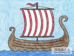 大海上的海盗船国外彩铅画作品展示