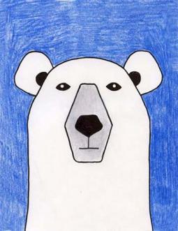 北极熊先生简单的动物画画作品欣赏