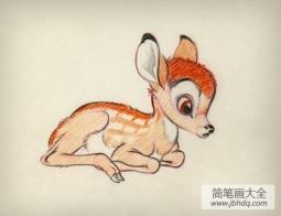 小鹿斑比卡通动物儿童画作品展示