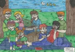 夏日野餐暑假生活儿童画作品欣赏