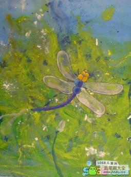夏日里的小蜻蜓油画夏天的画分享