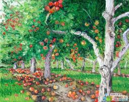 丰收的果园油画秋天的画作品欣赏