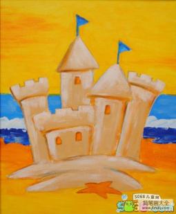 海边的城堡国外油画作品欣赏
