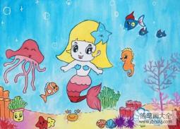 海底世界儿童画：天目湖