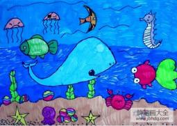 海底世界儿童画：游来游去